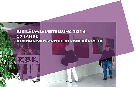 Die Jubiläumsausstellung des RBK: 25 Jahre Regionalverband Bildender Künstler Oberbayerb West. Ausstellung in Landsberg am Lech, Stadtverwaltung und Rathausfoyer. Foto: Heiner Beyer, Grafikdesign Marlen Labus.